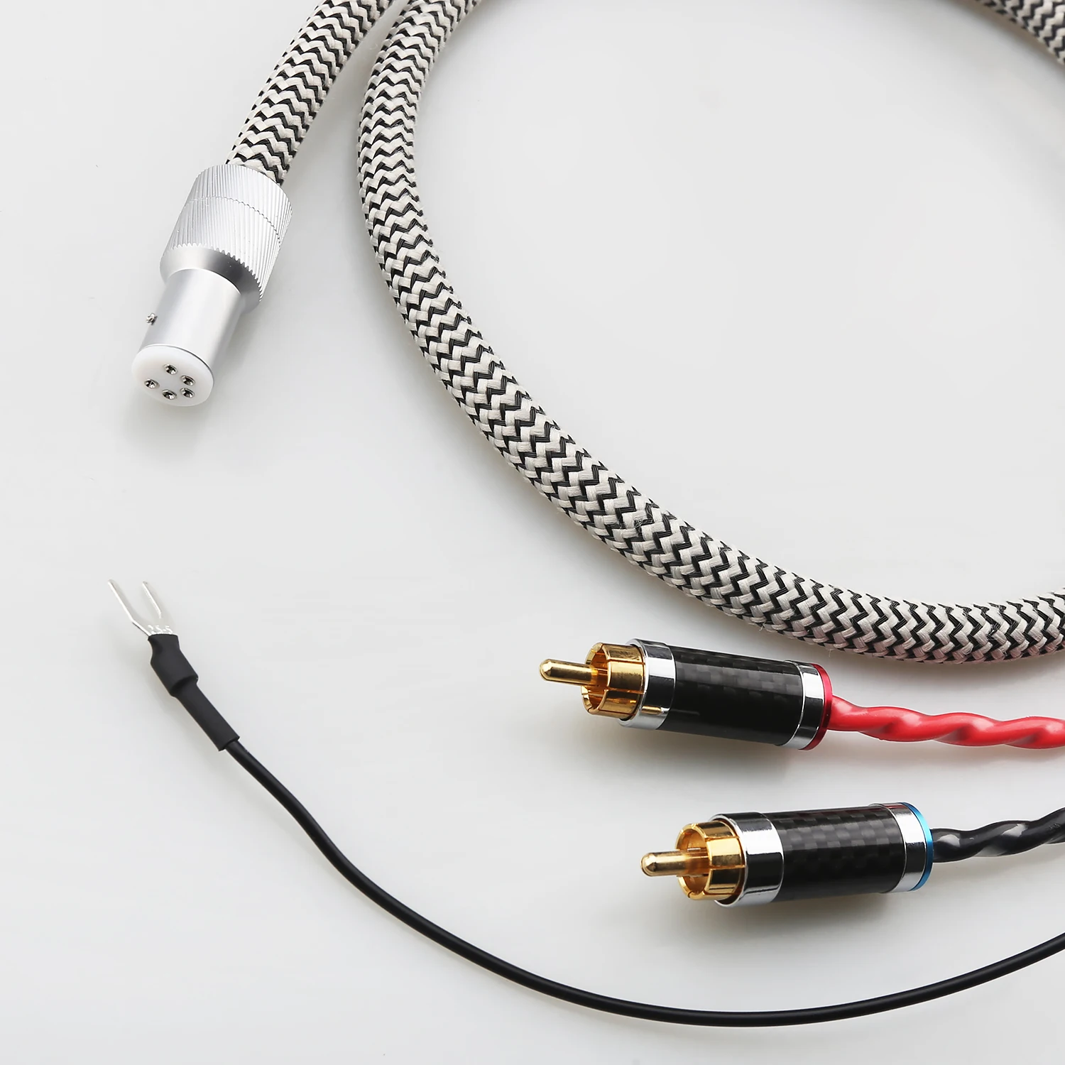 Audiocrast Phono Tonearm Cable 5-Pin DIN to 2RCA XLR for Turntable Vinyl Record