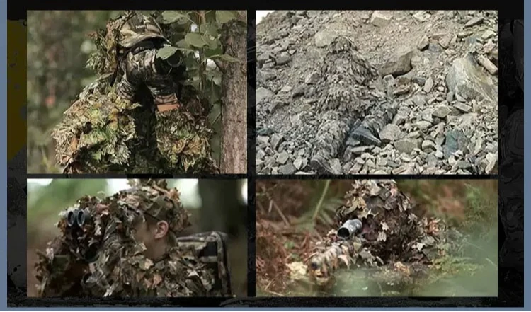 3D Leaf-shaped Camouflage Helmet Cover with MC Camo Strip Design  for Perfect Concealment Easy Install Can Customized Color