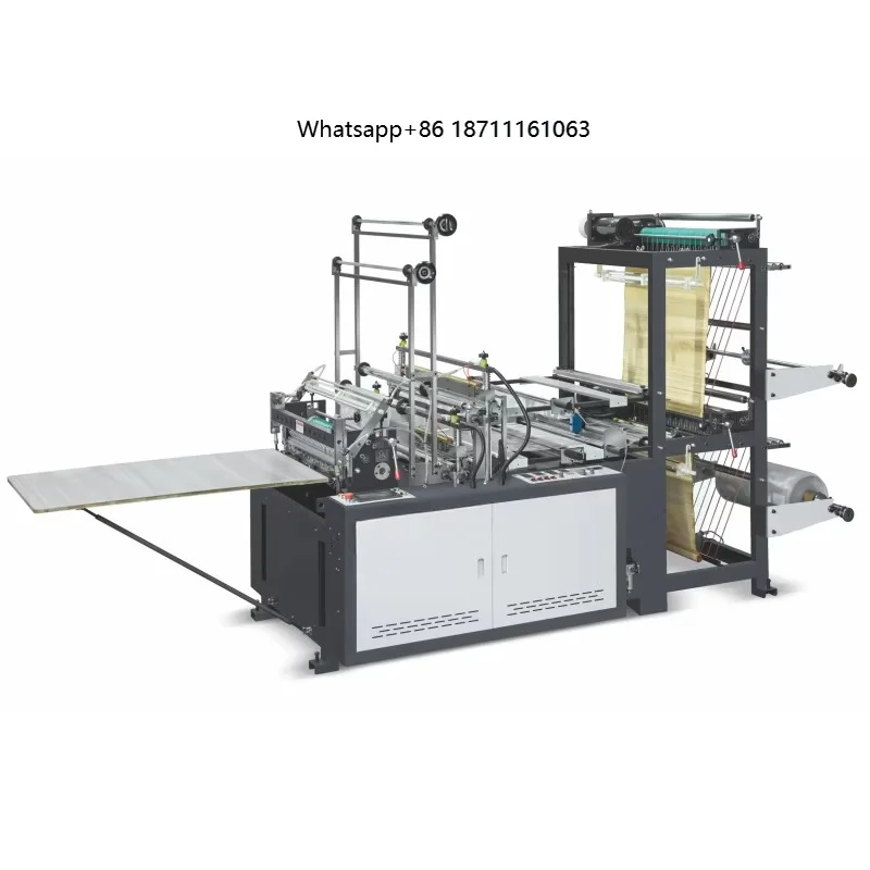 Automatic High Speed 4 Lines HDPE LDPE PP Polypropylene Bags Cutter Shopping Flat Trash Poly Plastic Bag Cold Cutting Machine