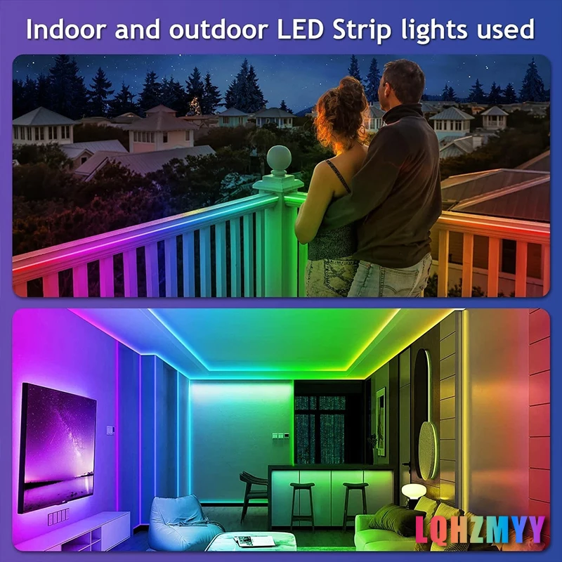 1 Rolle RGB-Farbwechsel-Neon-LED-Lichtstreifen, mit weißem 24-Tasten-Multifunktionscontroller, Bluetooth-Tonabnahmefunktion, App-Steuerung, geeignet für TV- und Computer-Hintergrundbeleuchtung, Gaming, Ferienhaus und S – Detail 12
