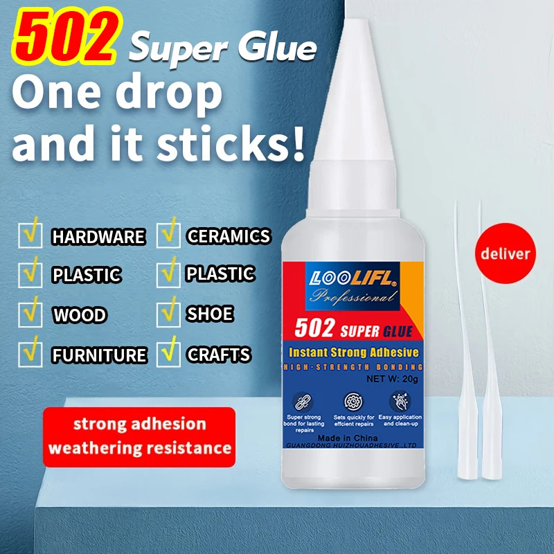 LOOLIFL-502 super universal glue, 10-second bonding, waterproof and stable, suitable for almost all materials.