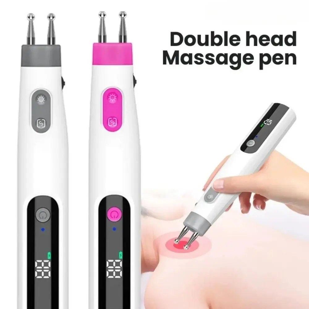 ABS Electric Massage Pen Multifunctional Type-C Charging Meridian Pen Fast Charging 10 Gears Adjustment Double-head Massager