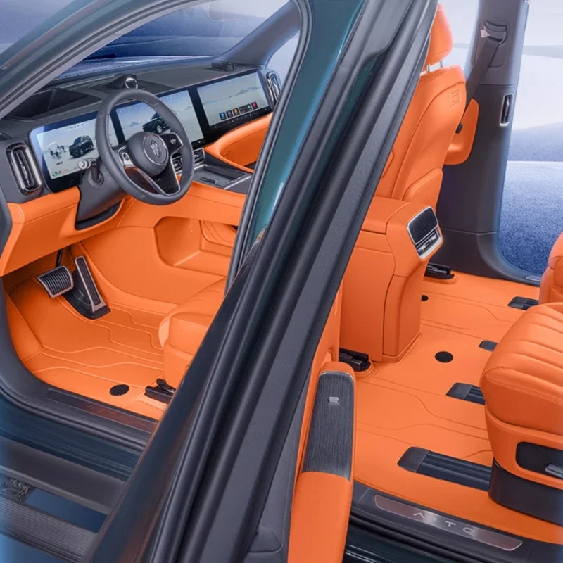 Custom Nappa Leather Anti-Slip Car Foot Protect Mat Auto Luxury Waterproof Floor Pad Accessory For SERES AITO M8 2025-Present
