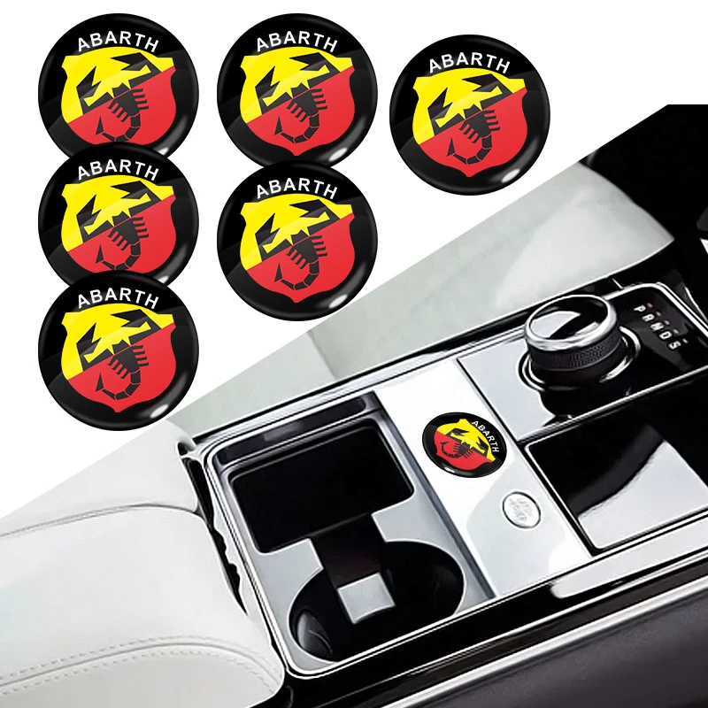15mm Auto Schlüsselanhänger Aufkleber Tür Schlüsselanhänger Aufkleber Zentralsteuerung Aufkleber für Abbas Abarth Punto 124/125/500 Stilo Ducato Auto
