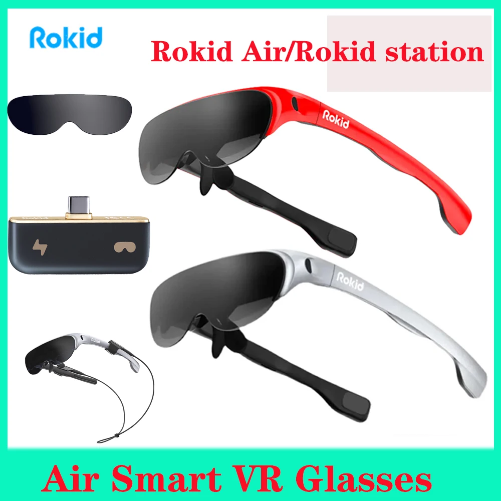 Rokid Air Smart VR Glasses Rokid Station Portable 3D HD Private Giant Screen 4K+ Display Viewing Mobile Computer Private Cinema