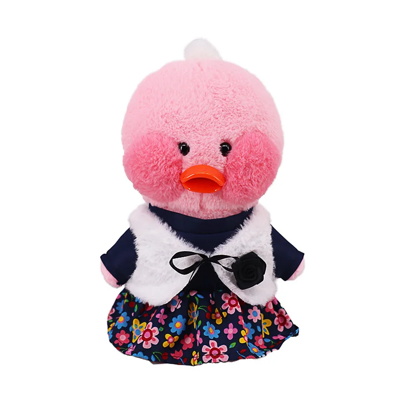 2PCS/Set Duck Clothes + Bag Kawaii Animal Plush Clothing Bodysuit 30cm lalafanfan Accessories Plush Stuffed Toy Doll Clothes,Toy