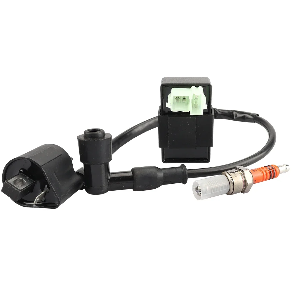 Motorcycle Ignition Coil + 6 Pin AC CDI Box + Spark Plug For 50cc 70cc 110cc 125cc 150cc 200cc 250cc ATV Scooter Quad Dirt Bike