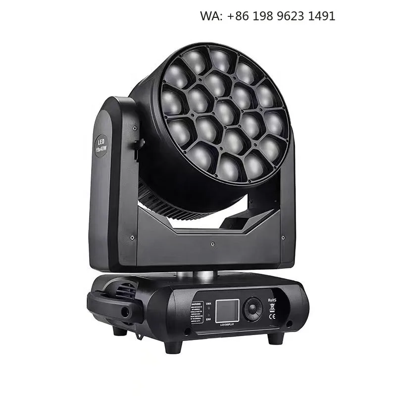 19x40W IP65 Waterproof Bee Eyes Moving Head Light RGBW Stage Wash Lamp for Wedding Disco Outdoor Concert Stage