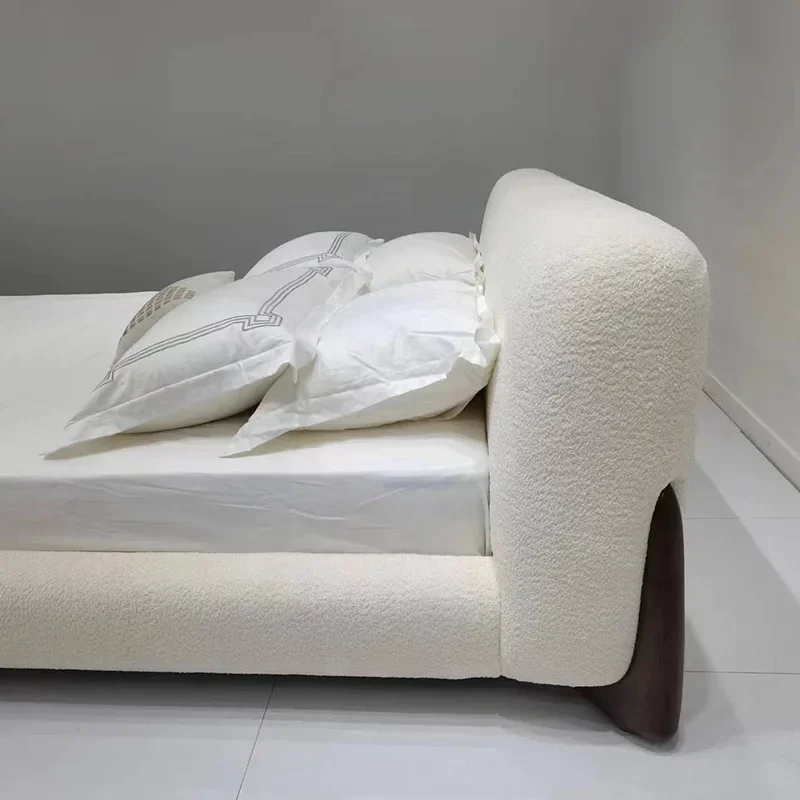 غرفة نوم رئيسية من صوف الحمل وابي سابي مصنوعة من قماش الرياح بطول 1.8 متر وسرير مزدوج وسرير ياباني ناعم بسيط #5