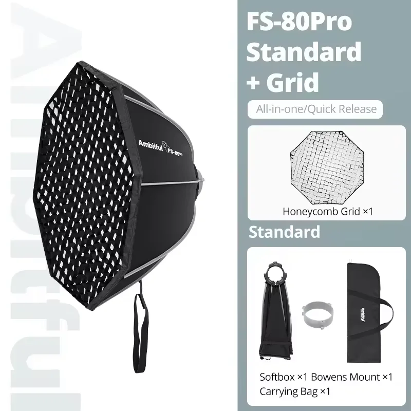 AMBITFUL FS-40PRO 40CM Octagon Softbox Bowens Mount