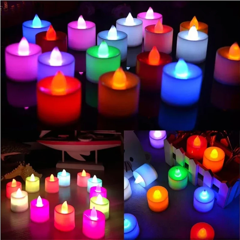 Flameless Multicolor LED Candle Lights Battery Powered Tea Lights For Home Wedding Birthday Party Decoration Lighting