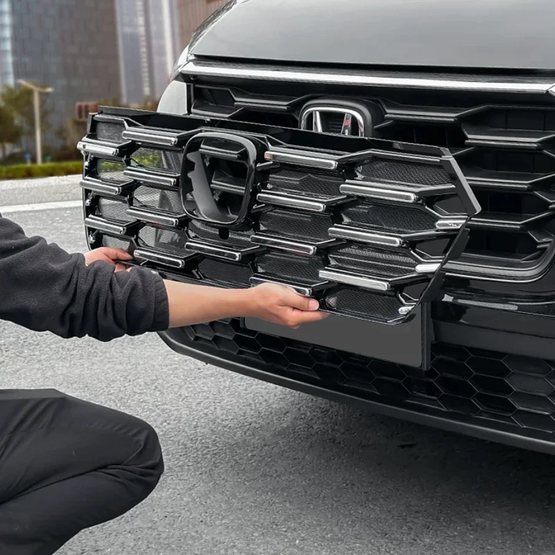 For HONDA CRV 2023-2026 ABS Car Modify Front Buckle Insect Proof Net Auto Front Bumper Center Intake Grille Cover Accessory