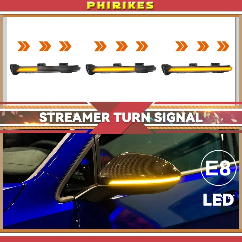

2pcs for VW Golf 7.5 MK7.5 GTI R GTD RLINE MK7 7 Dynamic Blinker LED Turn Signal Mirror 2013 2016 2017 2019 2020