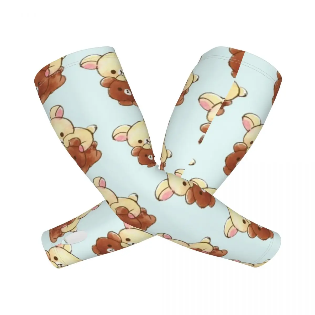 

Rilakkuma Sakura уличные рукава для защиты от солнца и ультрафиолета, летние ледяные шелковые велосипедные татуировки, рукава