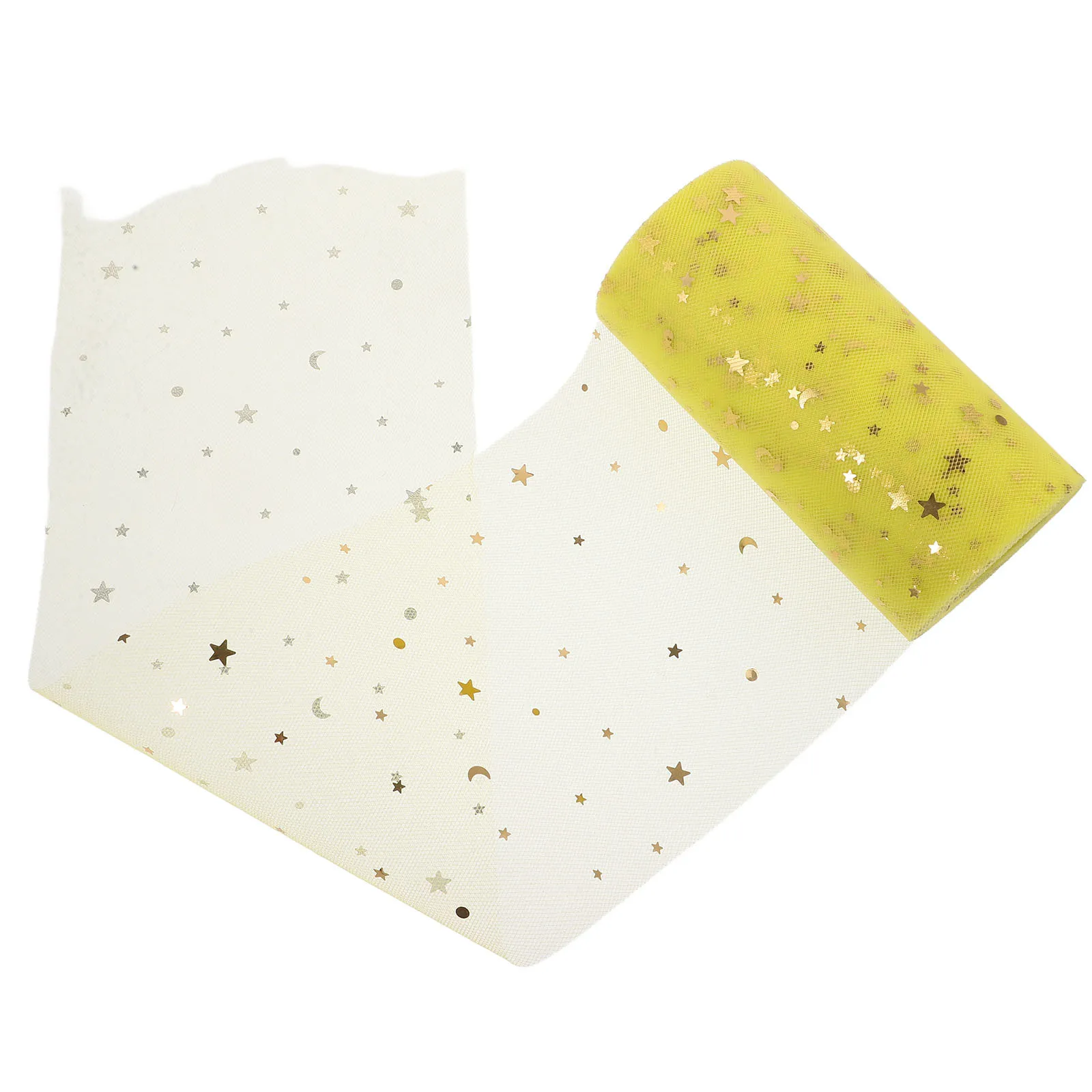 

Sequins Table Skirt Gauze Desk Skirt Fashion Table Ornament Wedding Party Supplies (Yellow, Sequins, 2280x15cm)