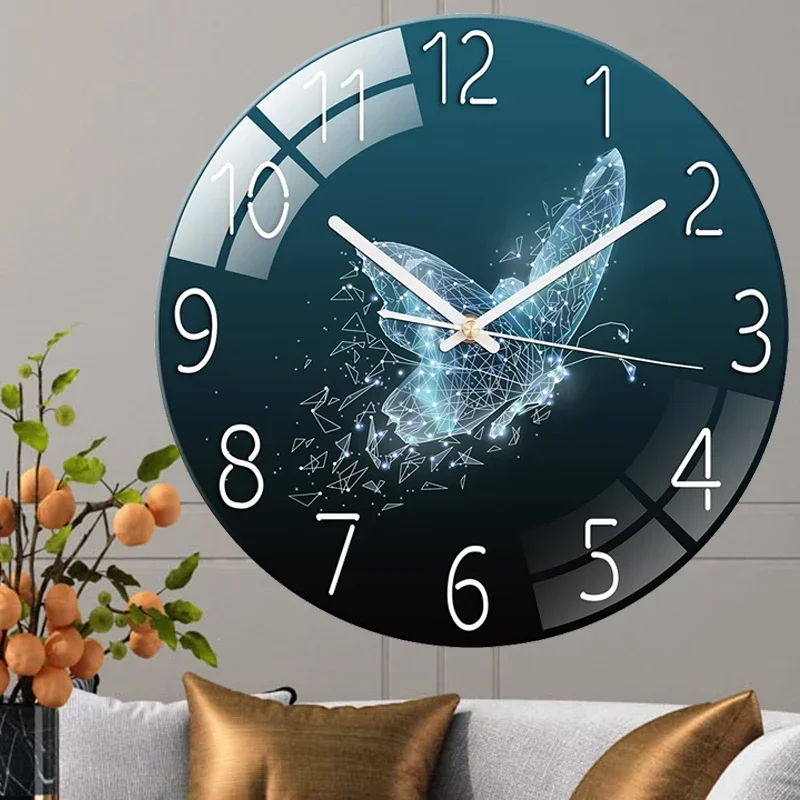 

v Minimalist Bathroom Wall Clocks Luxury Vintage Korean Living Room Digital Round Wall Watch Nordic Relogio De Parede Wall Decor