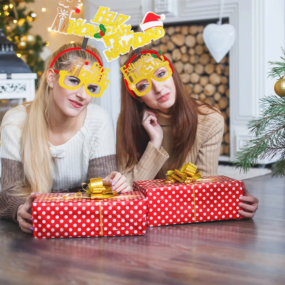 New Spanish Christmas Glasses Headband, Festive Props, Christmas Decoration, Elk Glasses Frame Headband