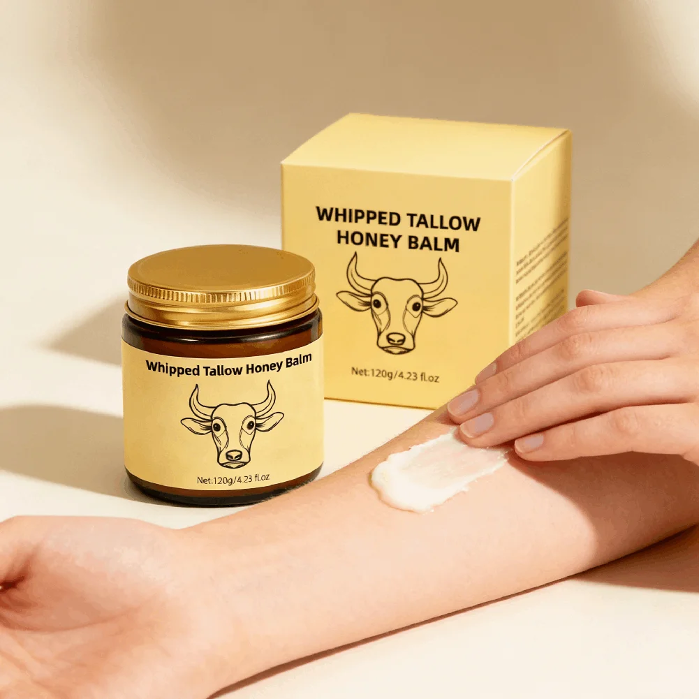 120g Kuhfett-Honig Feuchtigkeitscreme Feuchtigkeitsspendende Körperlotion mit Natürlichen Fettsäuren und Vitaminen zur Tiefenwirksamen Linderung von Rissen