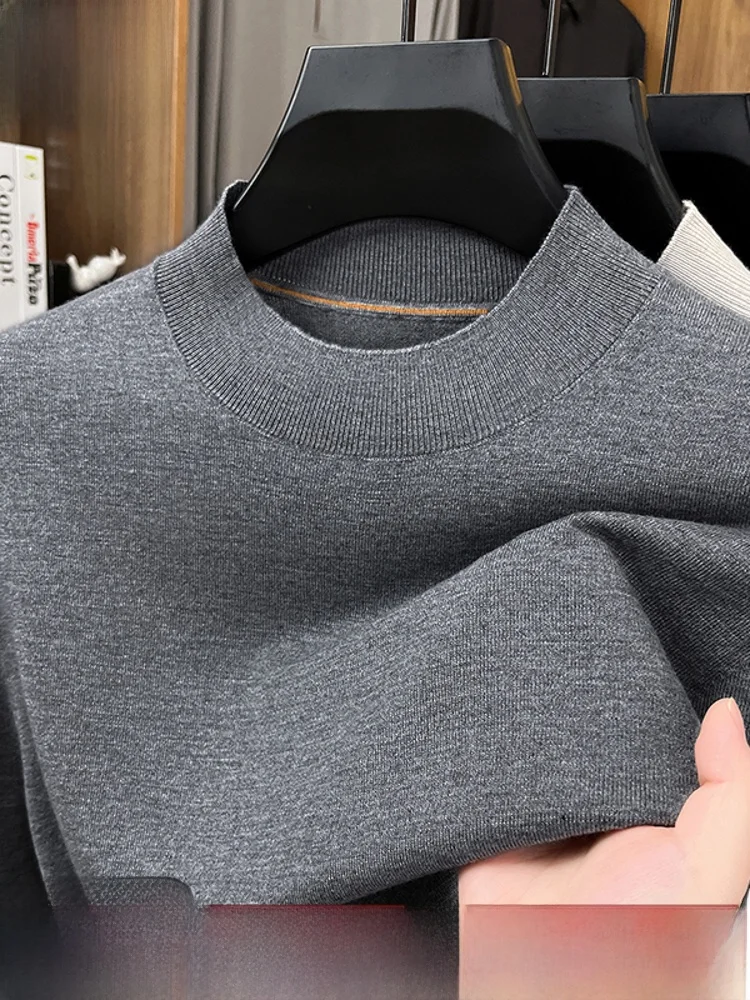 

Мужской вязаный свитер Pierre Cardin с длинным рукавом и круглым вырезом, повседневная одежда для мужчин среднего возраста, удобный, мягкий, из смесовой шерсти