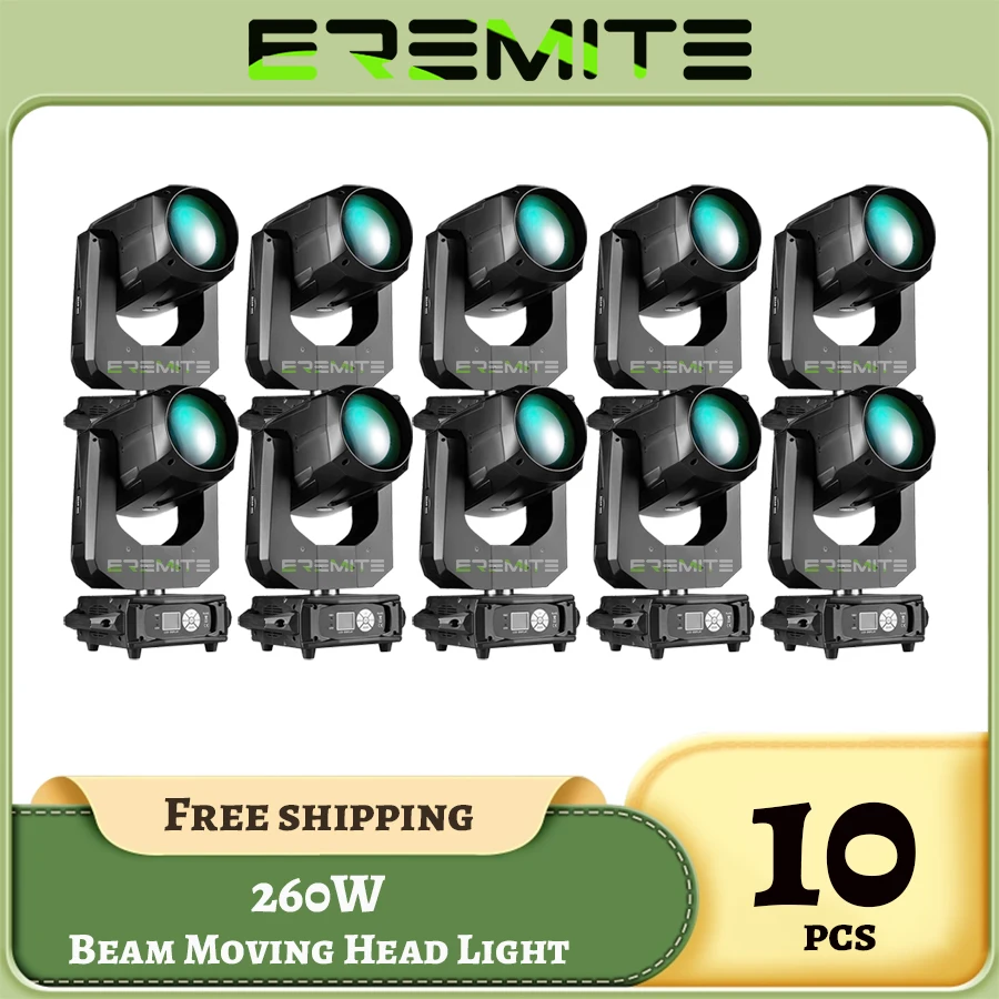 0 Tax 10Pcs Beam 10R 260W Moving Head Stage Light Prism Raibow DMX512 DJ Disco Party Wedding Equipment Show Bar Stage Christmas