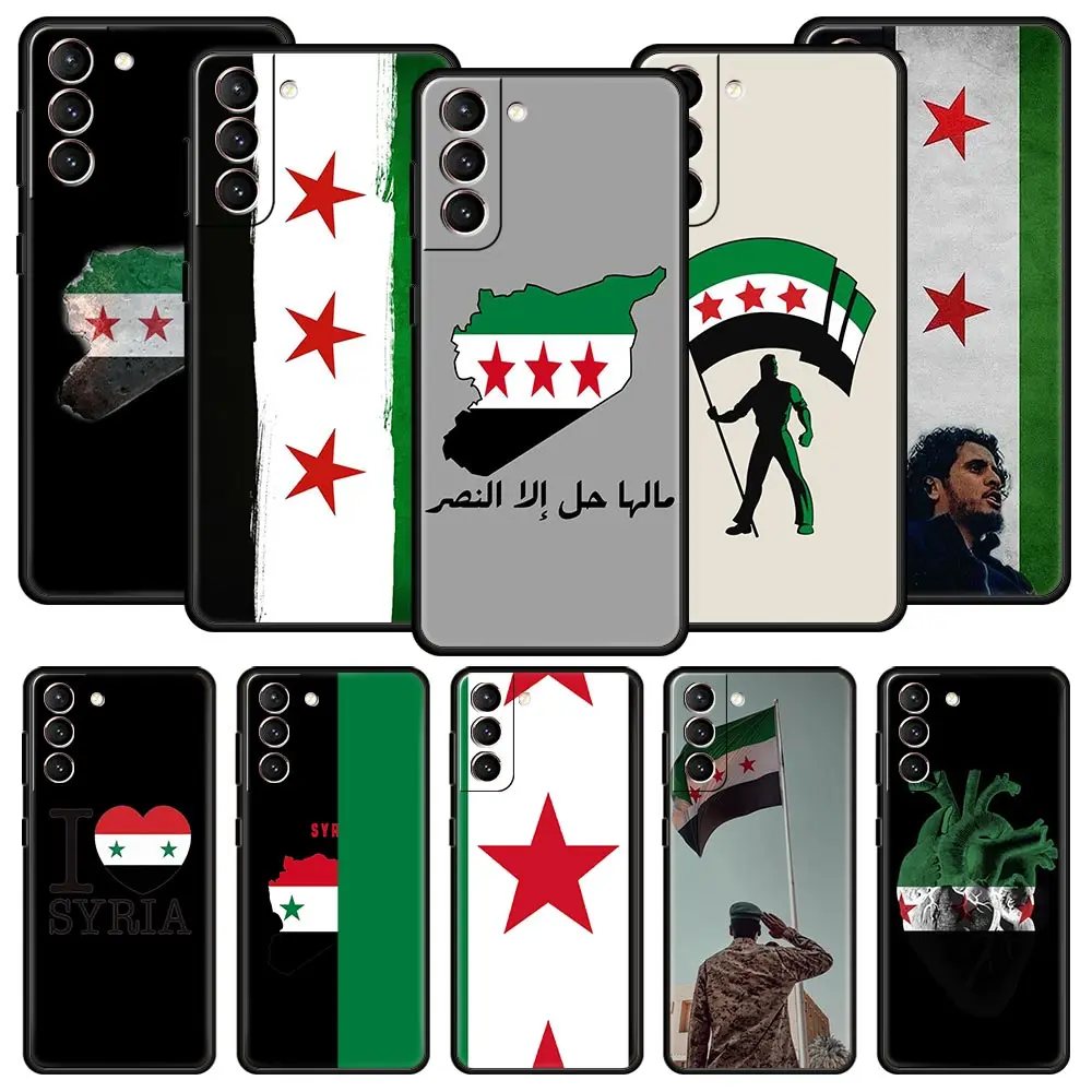 Phone Case For Samsung Galaxy S24 S23 Ultra S22 S21 S20 FE 5G S10 S10E S9 Plus S8 Soft Silicone Black Cover Syria flag