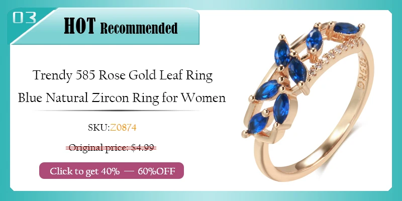 Kinel New Ring 585 Rose Gold With Black Natural Zircon Fashion Waves Rings for Women High Quality Daily Fine Vintage Jewelry