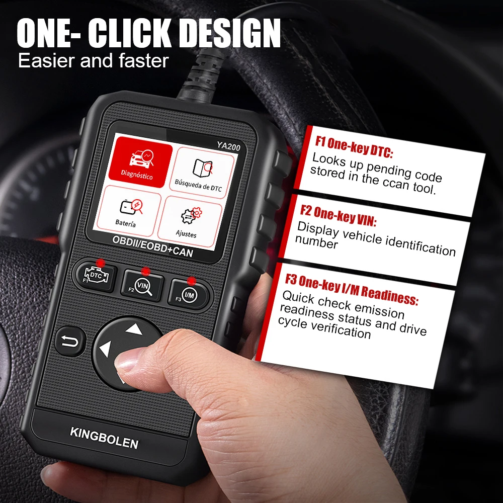 YA200 alat diagnostik pemindai OBD2 DTC, alat pembaca kode sistem mesin otomatis Gratis seumur hidup otomotif profesional