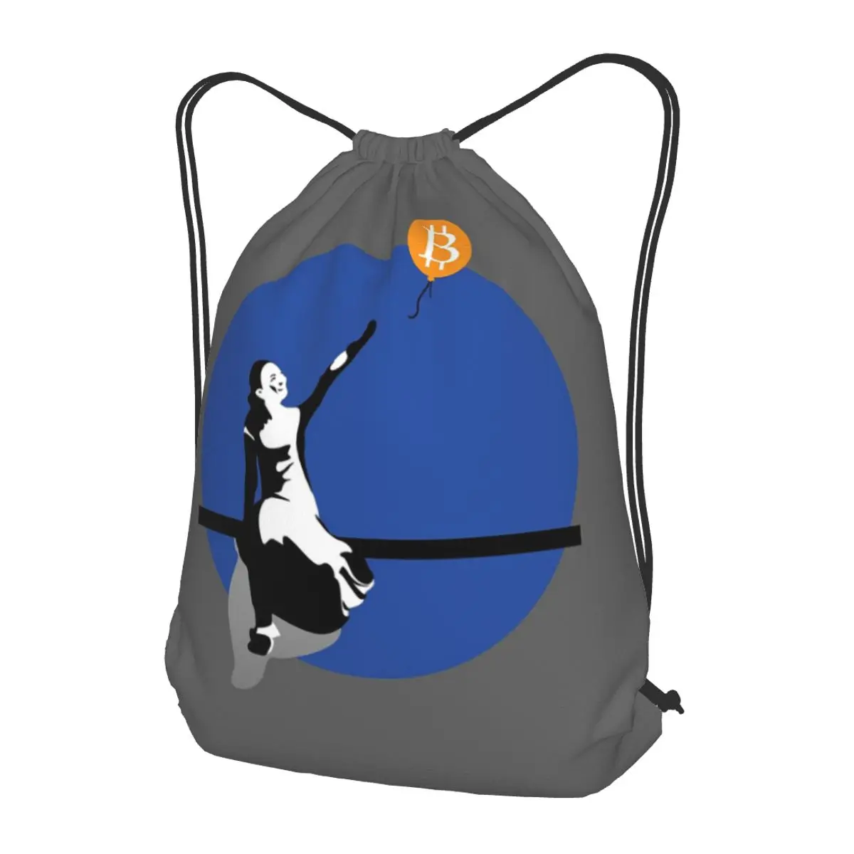My Banksy Style Drawing The Girl Grew Up With Btc Backpacks Casual Drawstring Bundle Pocket Sundries Bag Book Bags for Man Woman