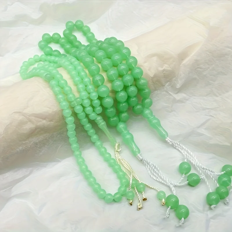 33 pieces of 12mm 99 pieces of 8mm luminous acrylic Arab Muslim rosary beads, Middle Eastern men's and women's bracelets/car han