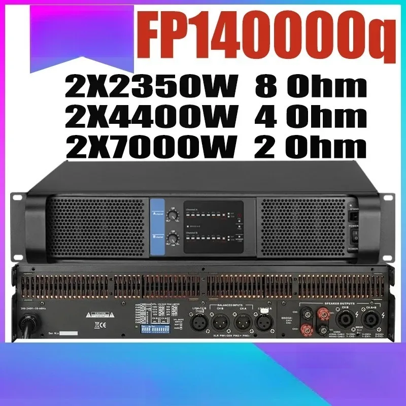 

FP14000Q 4x1350W 2x2350W Усилитель мощности 2-канальный для линейных массивов, профессиональная аудиосистема для дискотек