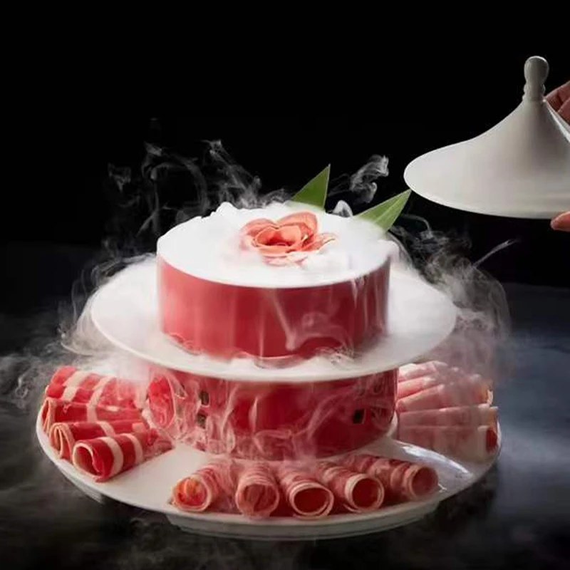 

Internet celebrity creative characteristic pagoda shaped hand cut meat platter tableware hot pot filled with fat beef