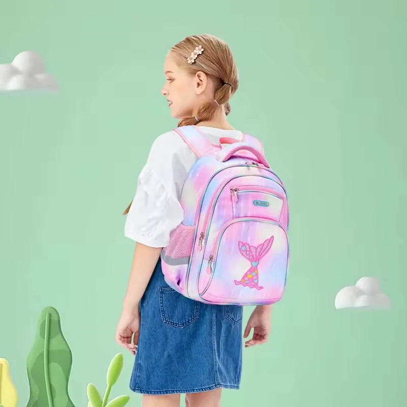 Elementary School Students Backpacks Pink Fish Tail  Mochilas Kids Book Bag Children Bag