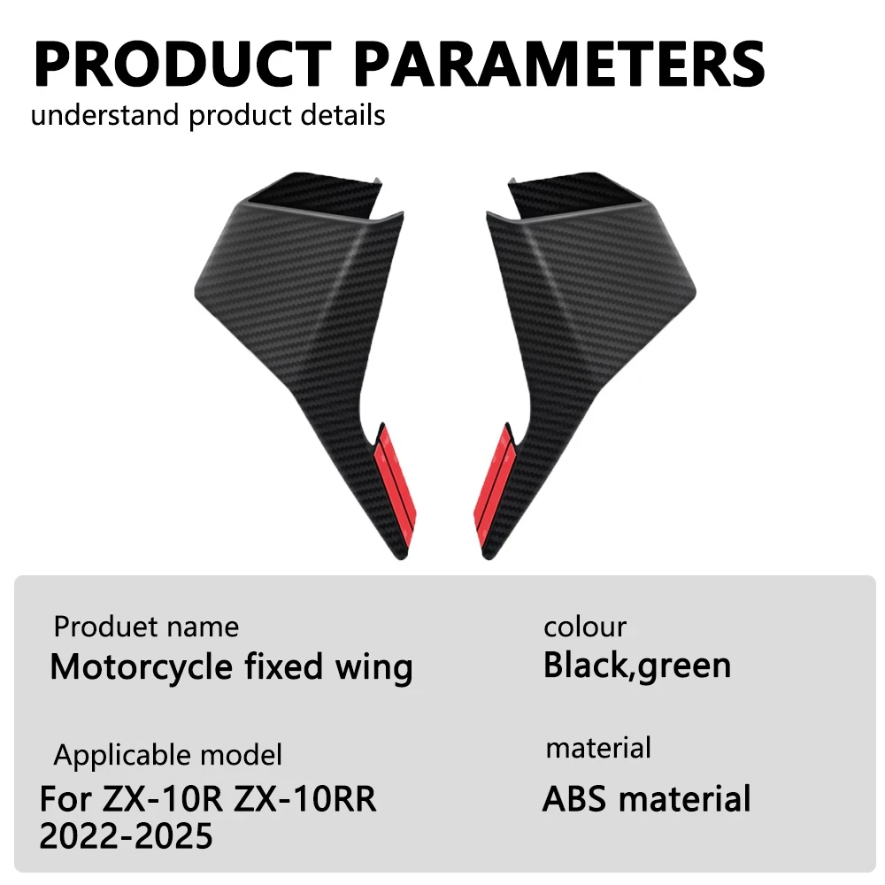 Motorcycle Fairing front side Fixed Wing For Kawasaki ZX-10R ZX10R