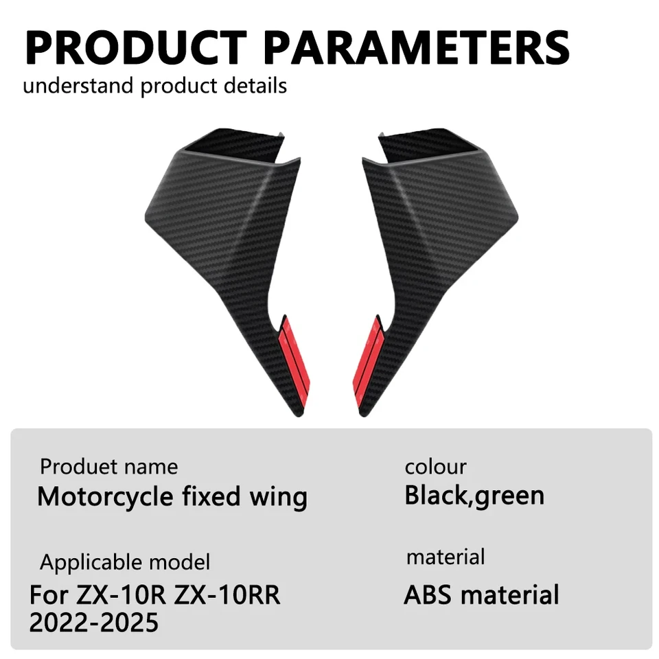 Motorcycle Fairing front side Fixed Wing For Kawasaki ZX-10R ZX10R
