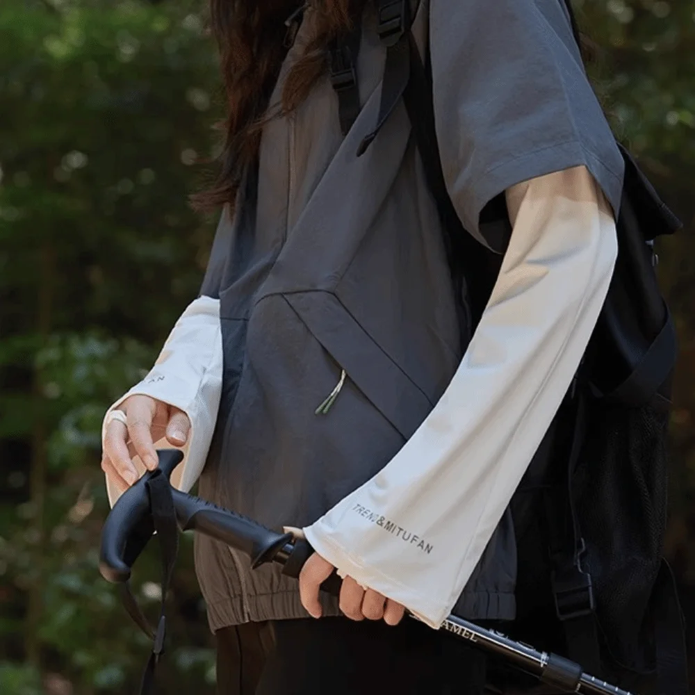 

Arm Protection Cycling Sunscreen Sleeves Elastic Loose Long Ice Silk Sleeves Thin Anti-UV Sunscreen Arm Covers Outdoor