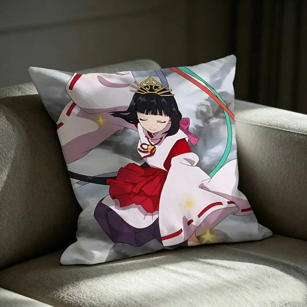 Shrine Maiden Warrior S-Suwa Shizuku  Square Sofa Pillow Cover Solid Color Living Room Home Decor Cushion Case