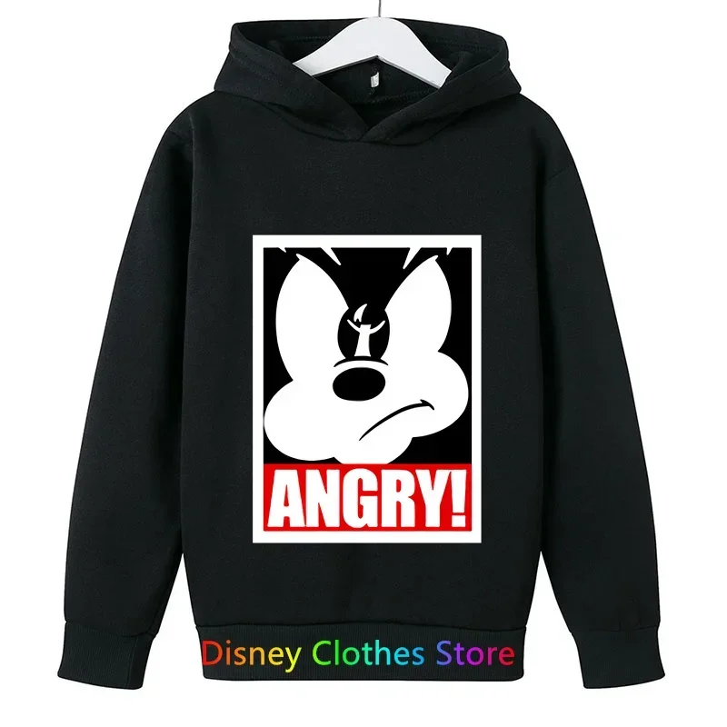 New Disney Mickey Mouse Hoodie for Boys Girls Kids Sweatshirts Medium Size Cartoon Top Casual Promotional Clothing 100-160