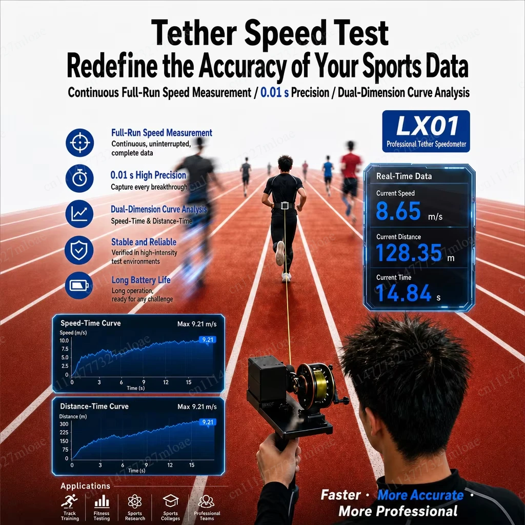 2026 Speed Measuring System with Pull-Wire Encoder Real-Time Velocity Tracking for Running Tests and Sp