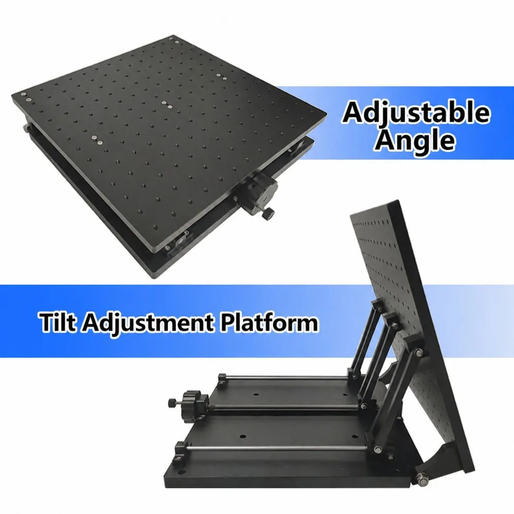 Picture 4: PT-QX400 Manual Tilting Stage Adjustable Angle Platform Tilt Worktable Drilled Mounting Base 70kg Load