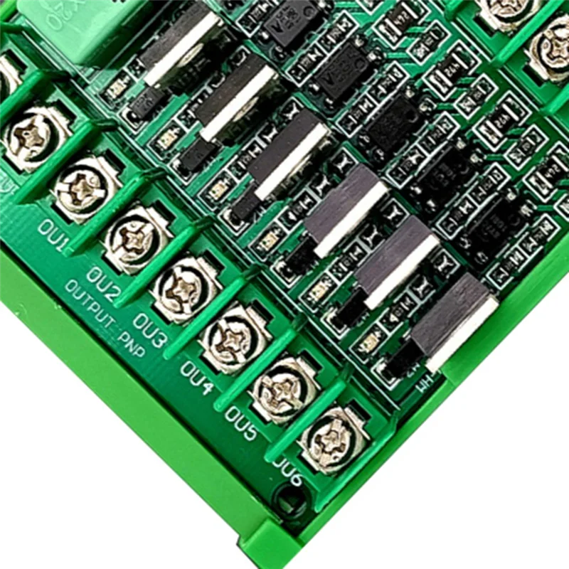 6-kanaals PLC-versterkerkaart Isolatiebord Npn in Pnp uit met modulerek PLC-beschermingskaart