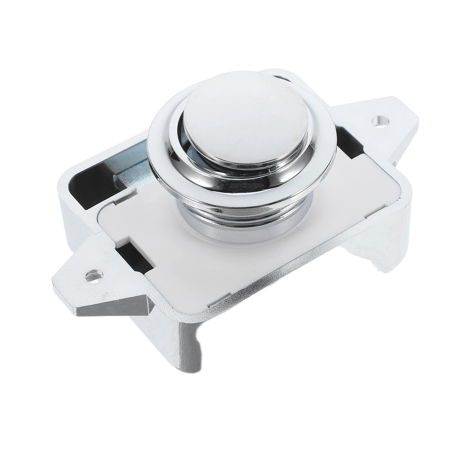 

Cabinet Door Practical Button Locks Silver Durable RV Catch Lock Furniture Hardware Lightweight Easy Use Durability Car Lock