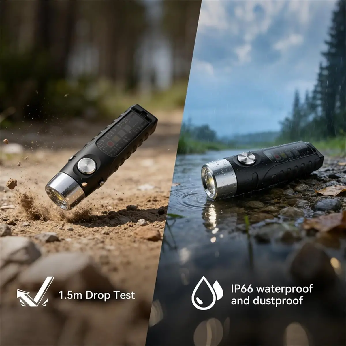 Nices Keychain Flashlight Rechargeable, 610 Lumens Mini Flashlight with Magnet & Clip, for Emergency, Home,Inspection,Camping