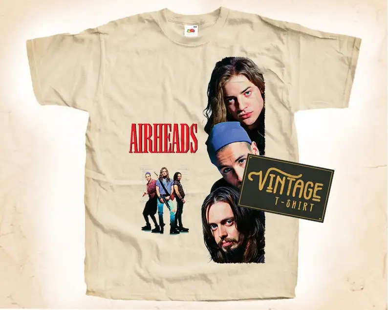 Airheads V1 T shirt Tee Natural Vintage 100% Cotton Movie Poster All Sizes