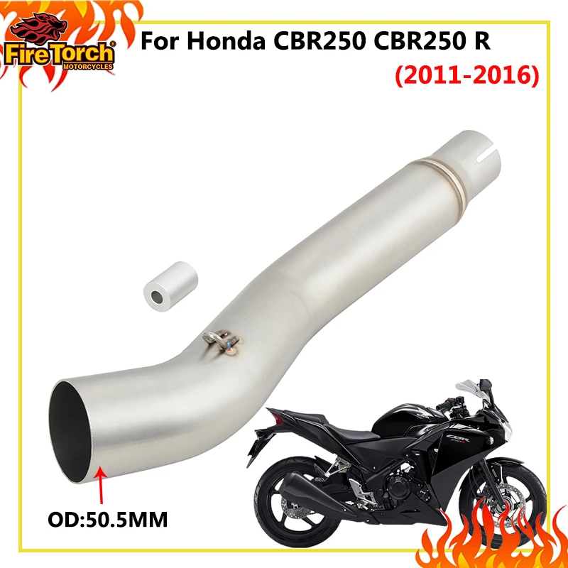Motorrad-Auspuffanlage Mittelrohr Verbindungsstück 51MM Schalldämpfer Slip-On für Honda CBR250R CBR250 R CBR 250R 2011 - 2016