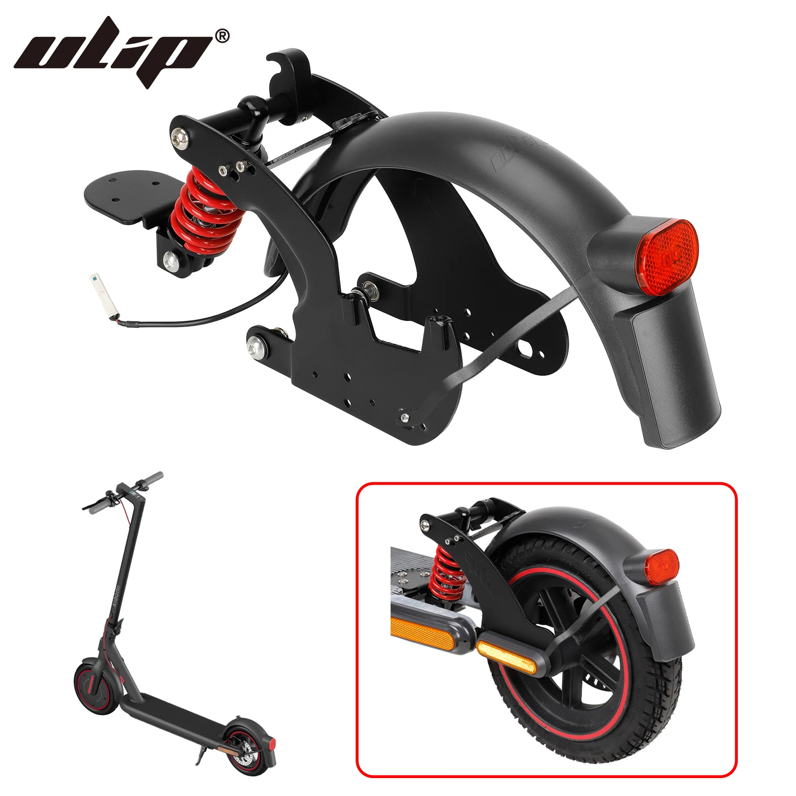 

Ulip For Xiaomi 4 Pro Electric Scooter Rear Suspension Shock Absorber Kit With Mudguard Taillight Parts Shock Absorption Upgrade