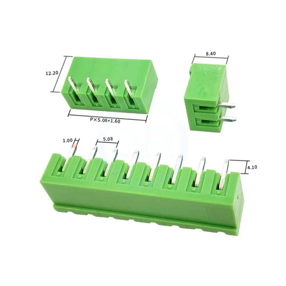 (10 pcs) KF 2EDGRC 5.08mm 5.0mm Plug-in PCB Terminal Block 2EDG 5.08 / 5.0 Full Closed Closure Bent Pin JM 15EDGRC 2~24Pin