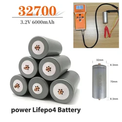 32700 LiFePO4 Battery 3.2V 6000mAh Lithium Iron Phosphate Powered DIY with Screws Suitable for High-power Device Batteries