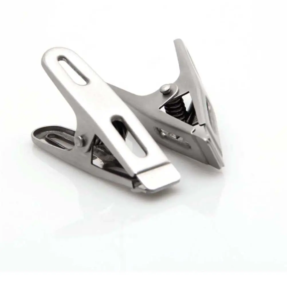 4Pcs Food Sealing Clips Stainless Steel Corrosion Resistant Multi Purpose Snack Closer Clothes Fixer Home Office Kitchen Use