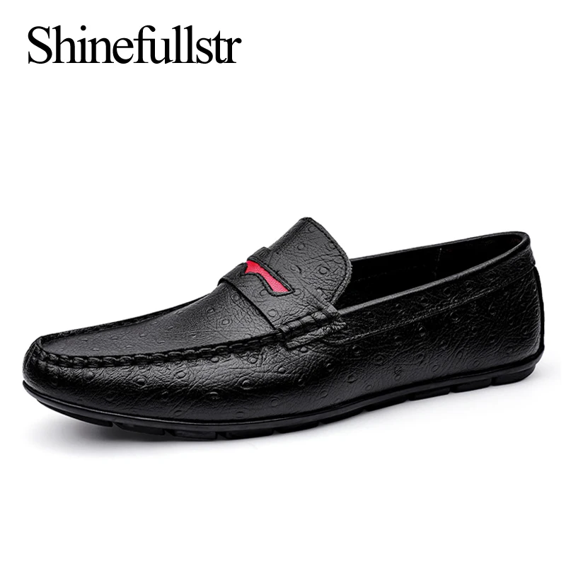 

Spring Autumn Casual Genuine Leather Men Loafers Shoes Luxury Men's Lofer Black Blue High Quality Mocasines Hombre