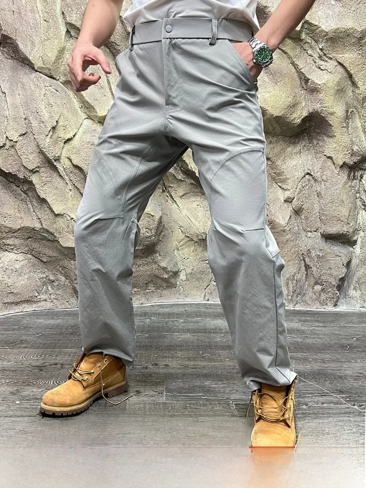 

Мужские повседневные брюки для улицы, дышащие брюки Qui Dry с 3D индивидуальным ножом, дизайн резки древесины, осенние новые брюки для отдыха Sle